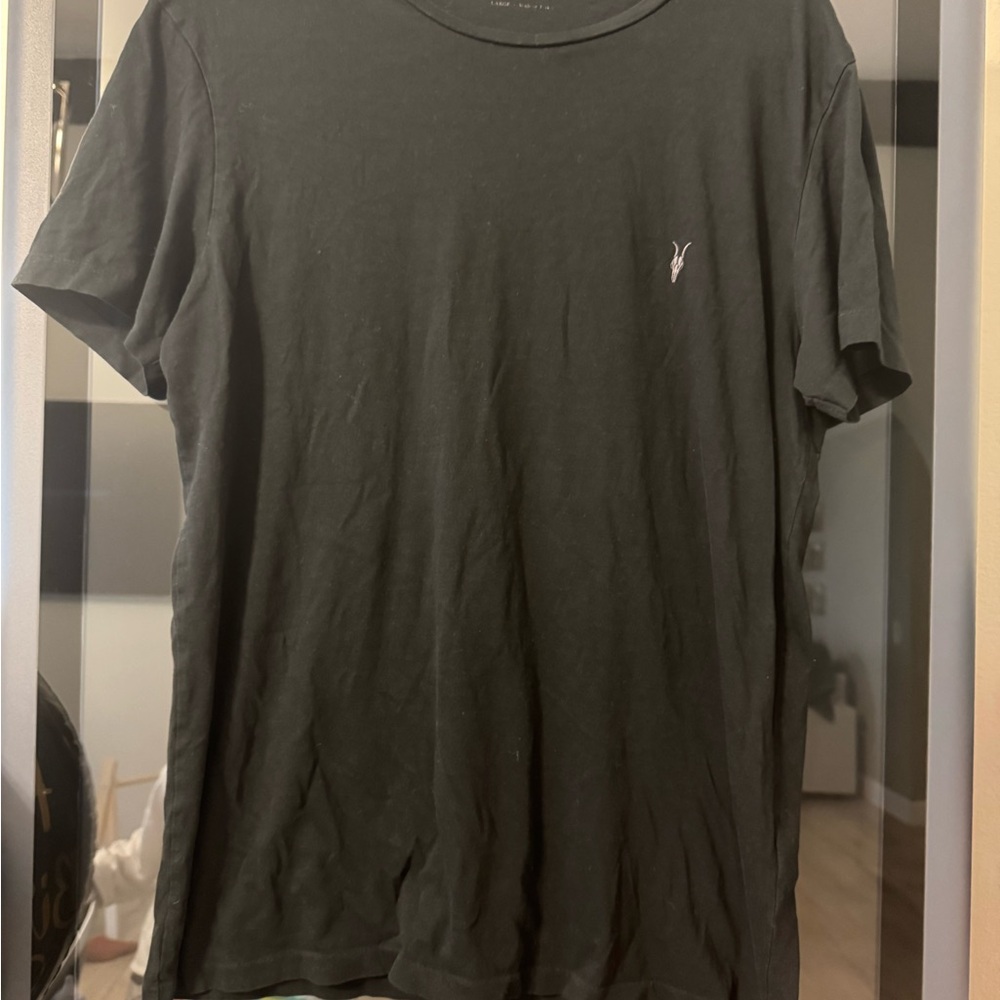 All Saints Charcoal Tee with Logo